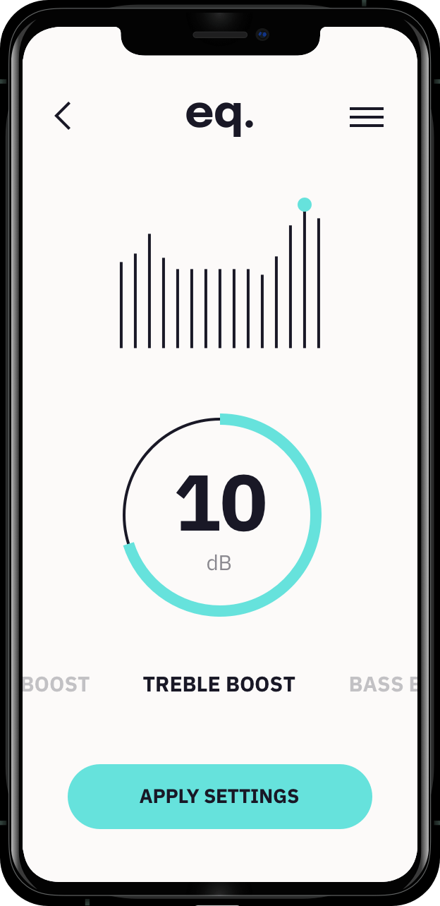 smarphone with a equalizer graph